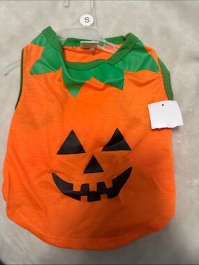 PET SPIRIT Pumpkin dog Costume Tank Orange size small